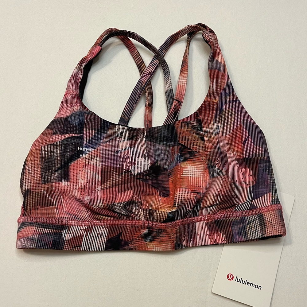 NWT Lululemon Energy Sports Bra in Red and Pink